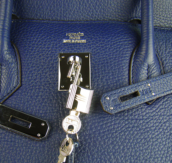 Replica Hermes Birkin 40CM Togo Bag Dark Blue 6099 Online - Click Image to Close